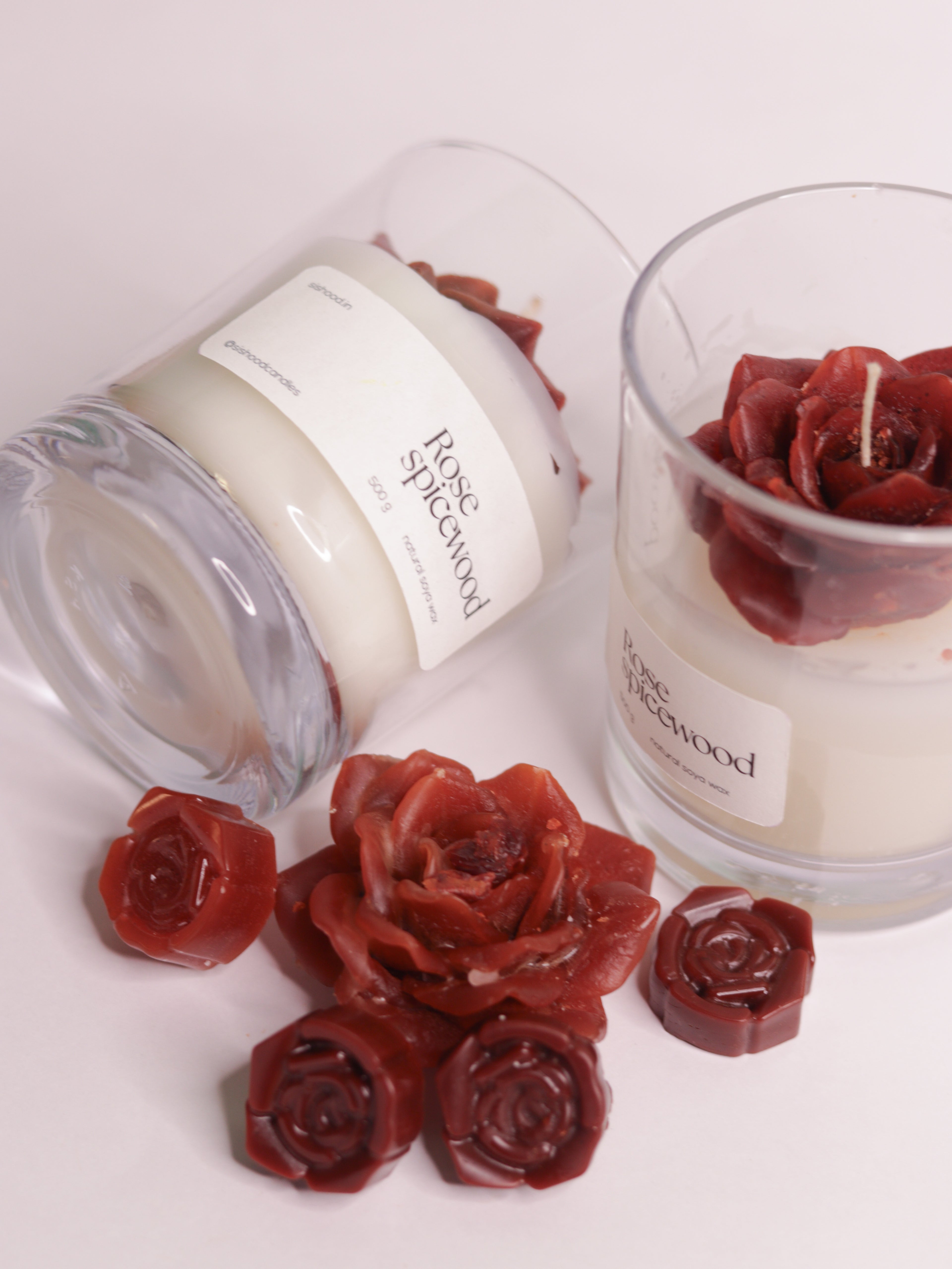 Rose Spicewood Handmade Scented candles